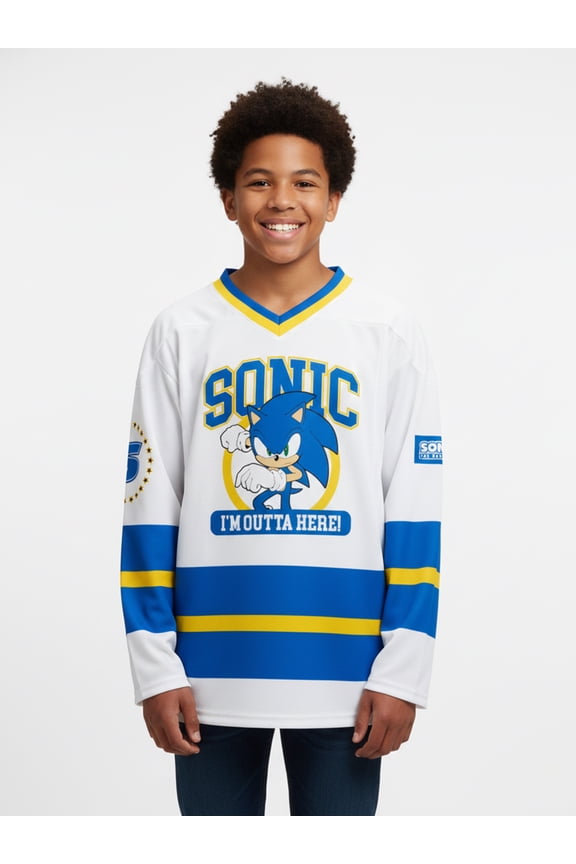 Boys and Big Boys I'm Outta Here Graphic Hockey Jersey, Sizes 4-18
