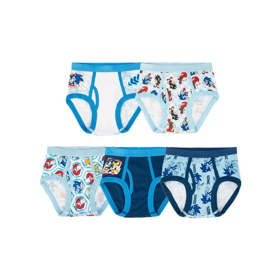 Sonic The Hedgehog Boys Cotton Brief Character Underwear, 5-Pack, Size 4-8