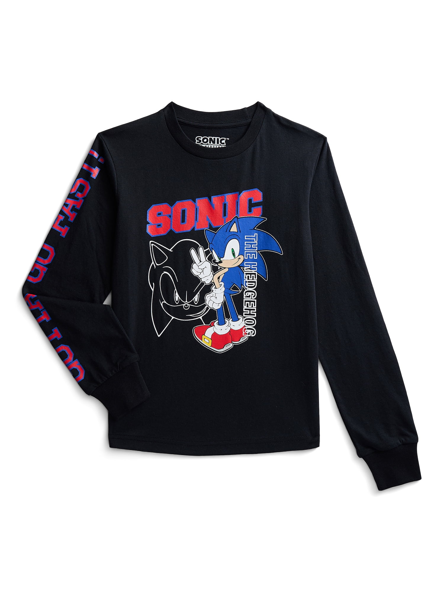 Sonic the Hedgehog Boys Graphic Tee with Long Sleeves, Sizes XS-2XL