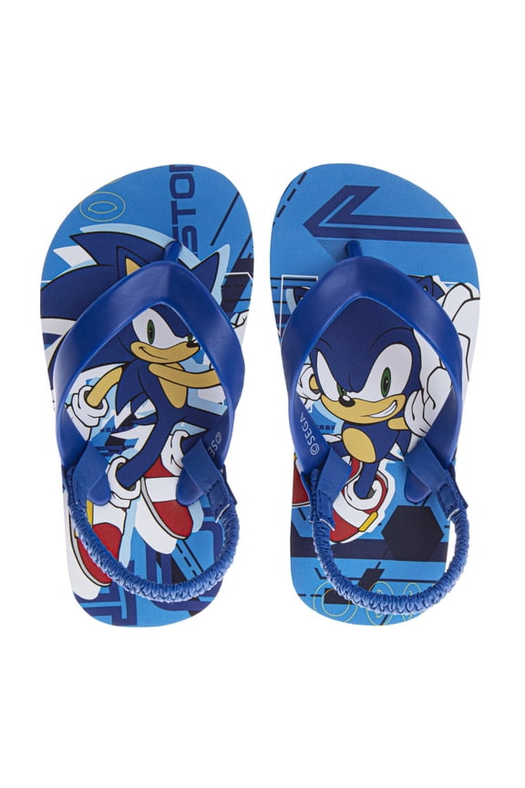 Boys Slip On Flip Flops. (Toddler Little Kids), Blue, Size: 708