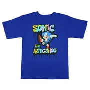 SEVEN TIMES SIX Sonic The Hedgehog Boys' T-shirt Power Kick Design Graphic Print Tee