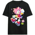 thumbnail image 1 of Sonic The Hedgehog Chalk Amy Adult Black Crew Neck Short Sleeve T-shirt-5XL, 1 of 3