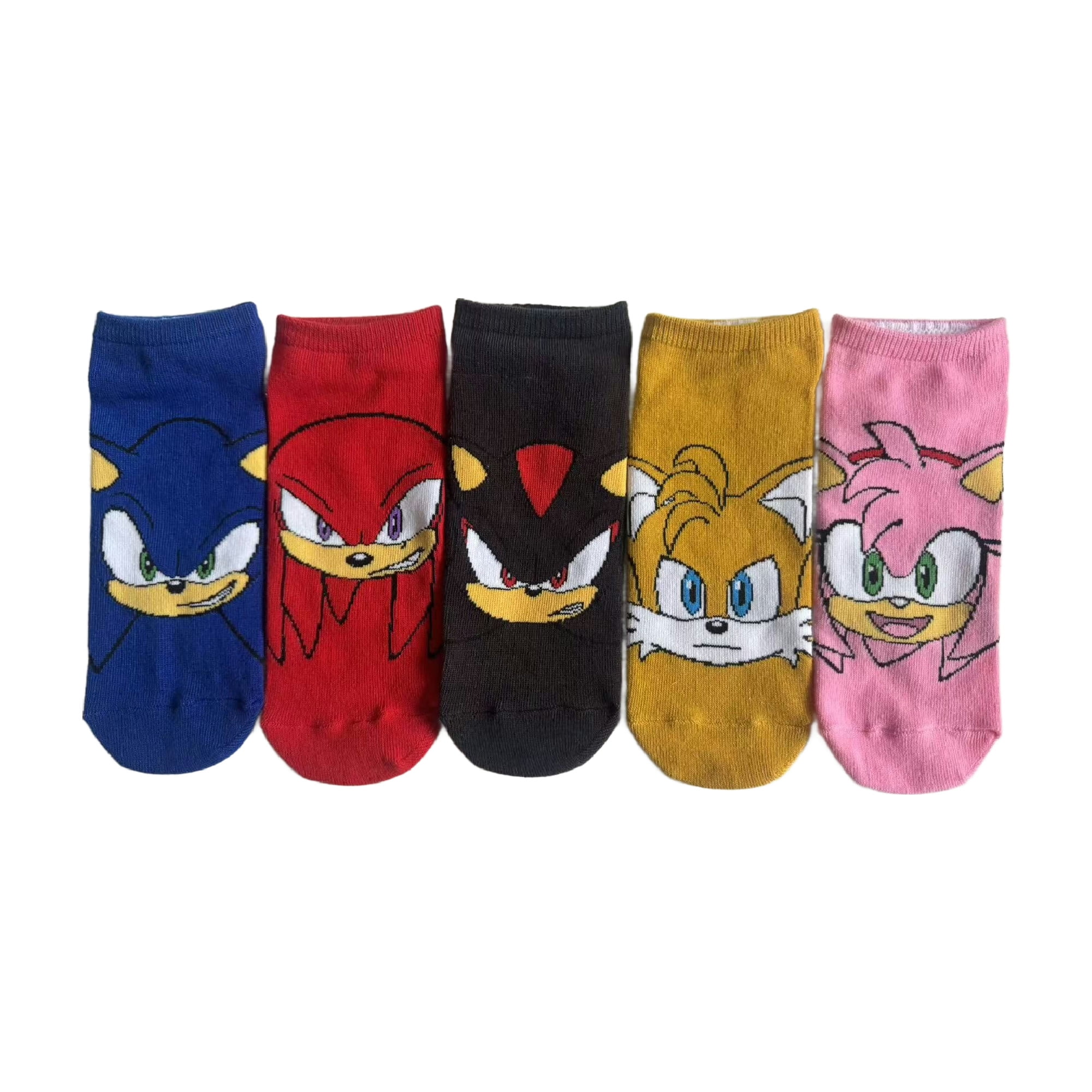 Sonic The Hedgehog Character Heads Womens 5-Pair Pack Ankle Socks
