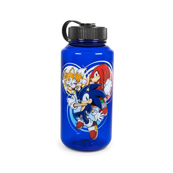 Sonic The Hedgehog Character Plastic Water Bottle | Holds 32 Ounces