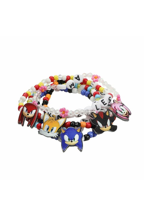 Sonic The Hedgehog Characters Stretchy Beaded Bracelet Set
