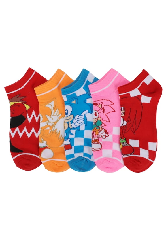 Sonic The Hedgehog Characters Women's 5-Pair Ankle Socks