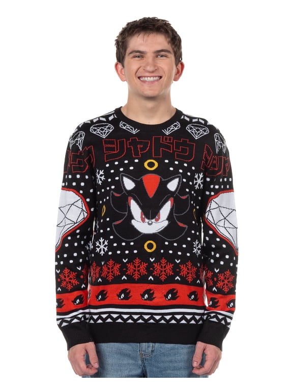 Sonic The Hedgehog Christmas Ugly Sweater Shadow Adult Knit Pullover