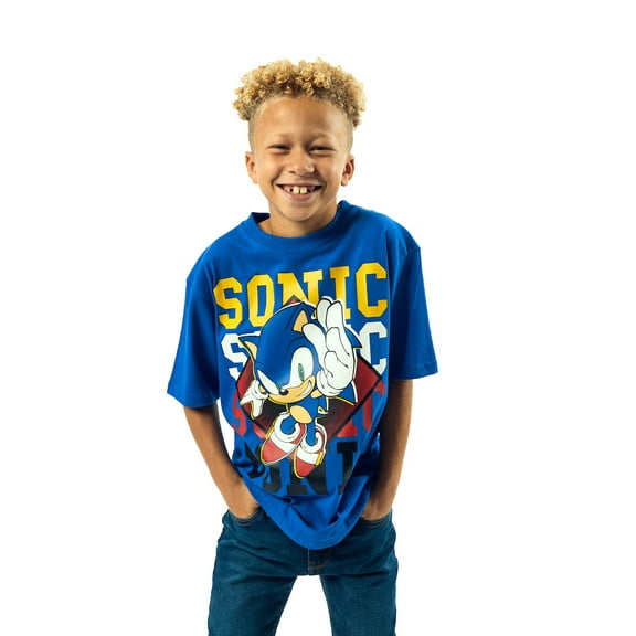 Sonic The Hedgehog Classic Characters Boy's Crew Neck Short Sleeve T-shirt-8