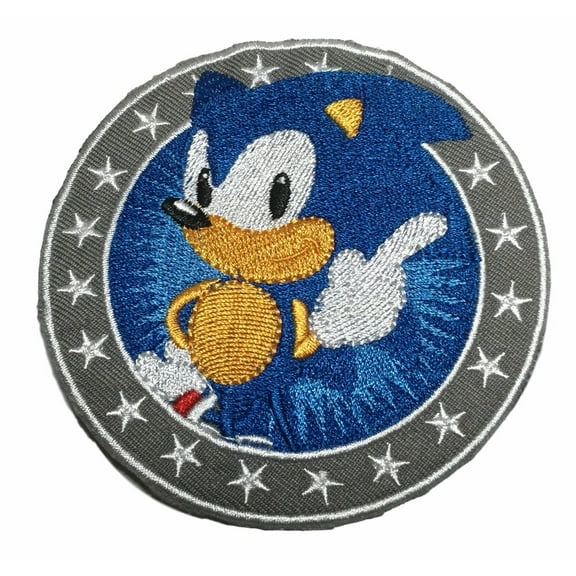 Sonic The Hedgehog Classic Pose Iron On Round Patch
