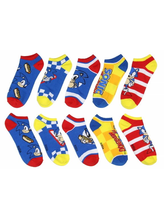 Classic Video Game Character No-Show Ankle Socks 5 Pair Pack