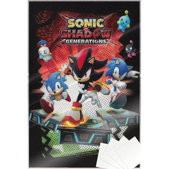 Sonic The Hedgehog - Comic TV Show Gaming Poster (Shadow Generations - Characters) (Size: 24" x 36") (Laminated Poster & Poster Strips)
