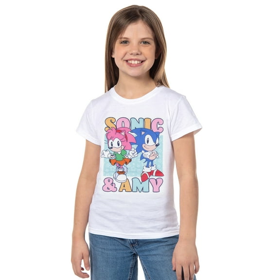 Sonic The Hedgehog Girls' Amy Rose And Sonic Youth Video Game T-Shirt