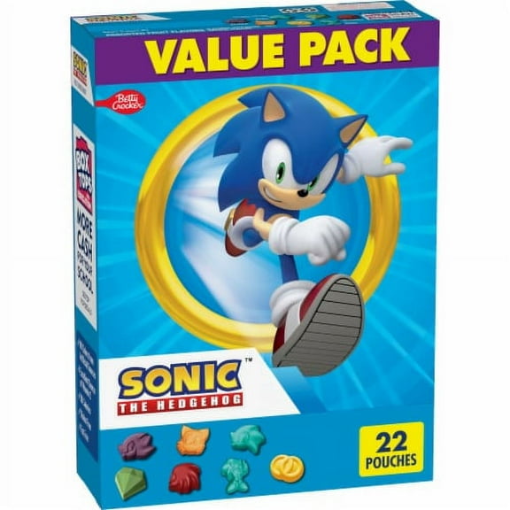 Sonic The Hedgehog Gluten Free Fruit Flavored Snacks Value Pack 17.6 oz.