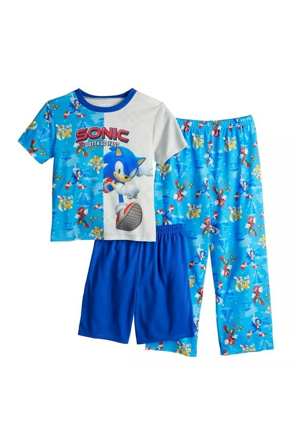 'Gotta Go Fast' 3-PiecePants, Shorts Pajama Set (Size 10)