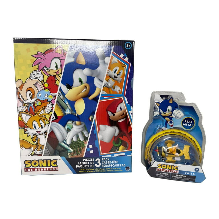 Sonic The Hedgehog Kids 3pk Puzzles Plus Knuckles Real Meal Car