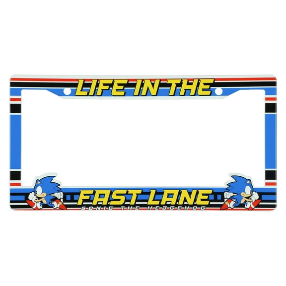 Sonic The Hedgehog Life In The Fast Lane Standard Plastic License Plate Frame
