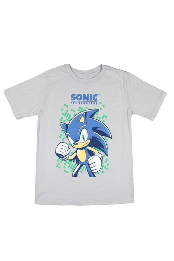 Sonic The Hedgehog Little Boy's Graphic Print Gray T-Shirt Size Small (6-7)