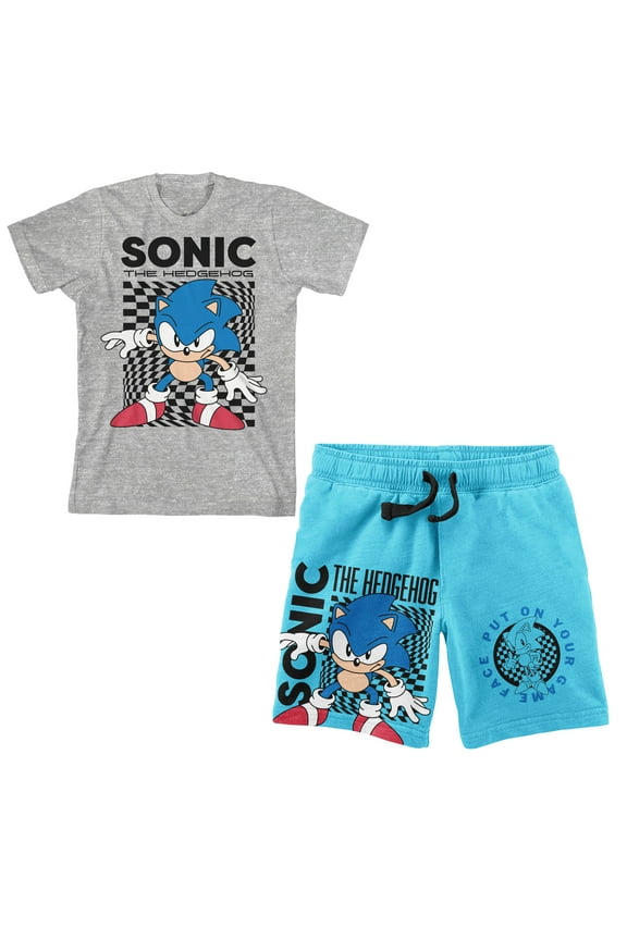 Sonic The Hedgehog Main Character Boy's Tee And Shorts Set-Small