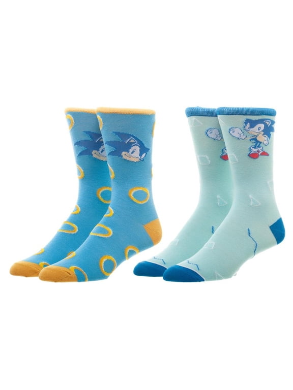 Sonic The Hedgehog Men's Crew Sock Set Of 2 Pairs
