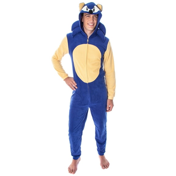 Sonic The Hedgehog Men's Video Game Character Costume One-Piece Union Suit Pajama Onesie