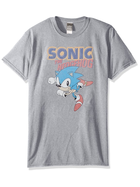 Sonic The Hedgehog Mens T-Shirt - Rushing Sonic Under Logo