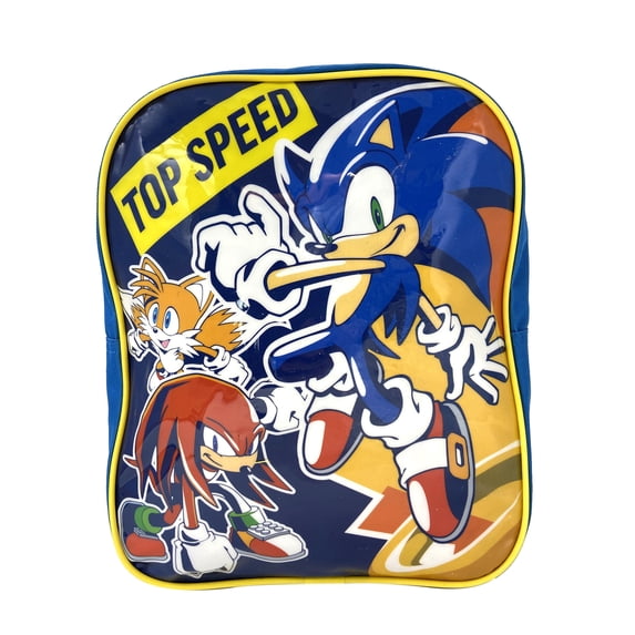 Sonic The Hedgehog Mini Toddler Backpack 11" Top Speed Tails Knuckle Blue