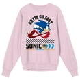 thumbnail image 1 of Sonic The Hedgehog Modern Gotta Go Fast Crew Neck Long Sleeve Cradle Pink Men's Sweatshirt
-Small, 1 of 2