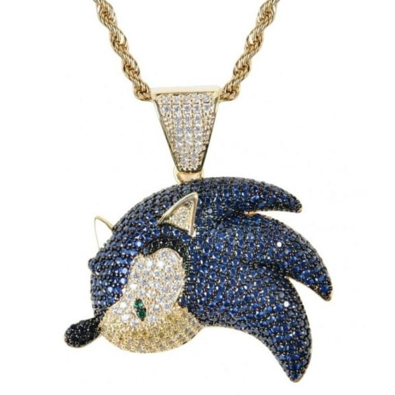 Sonic The Hedgehog Rhinestone Embellished Pendant Necklace