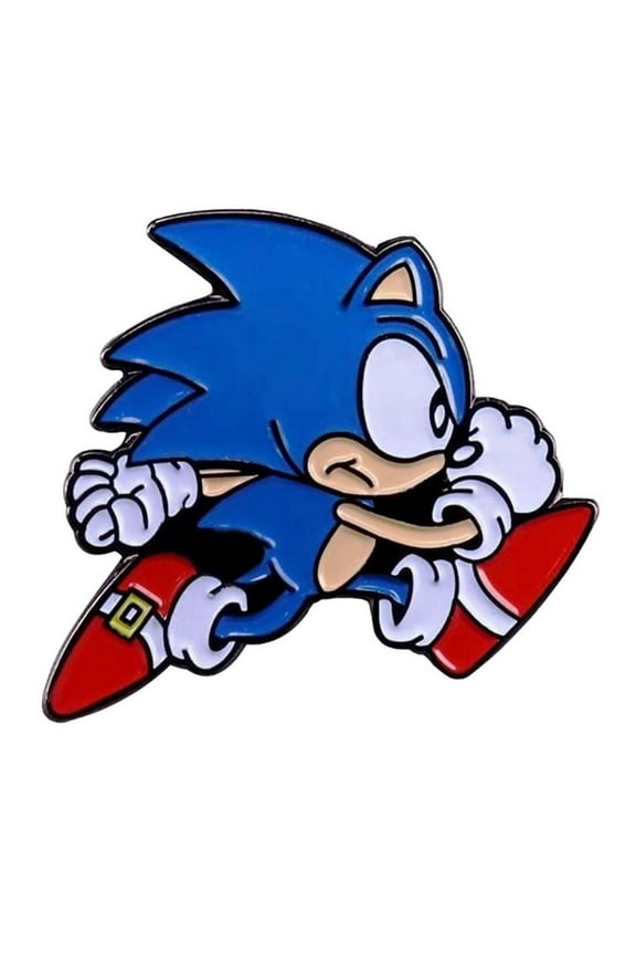 Sonic The Hedgehog Running 1 Inch Tall Enamel Metal Logo Pin