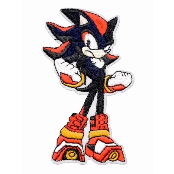 Sonic The Hedgehog Shadow Character 4 inches Tall Embroidered Patch