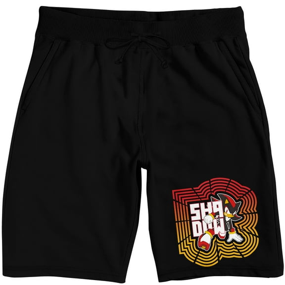Sonic The Hedgehog Shadow In Hedgehog Head Adult Black Sleep Pajama Shorts-Medium