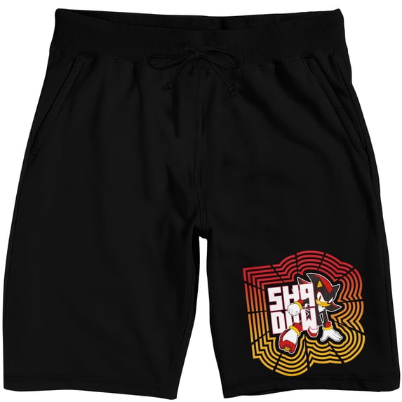 Sonic The Hedgehog Shadow In Hedgehog Head Adult Black Sleep Pajama Shorts-XXL