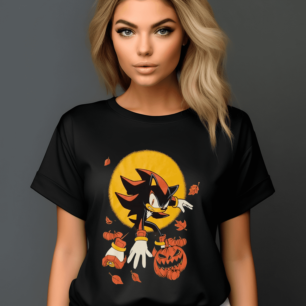 Sonic The Hedgehog Shadow Moon Pumpkin Halloween 2024 Shirt Unisex