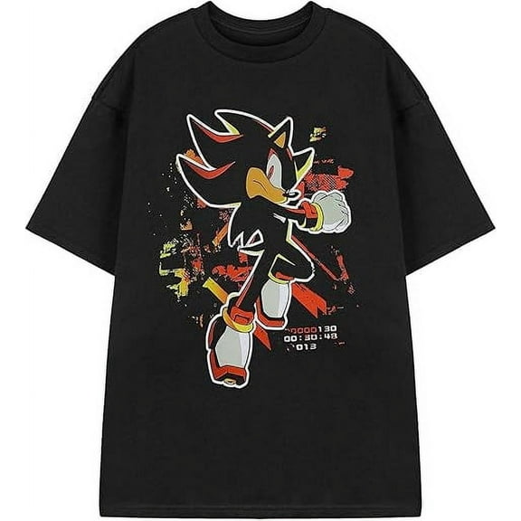 Sonic The Hedgehog Shadow Paint Mens Black Graphic Tee,