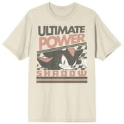 BIOWORLD Sonic The Hedgehog Shadow Ultimate Power Adult Natural Crew Neck Short Sleeve T-shirt