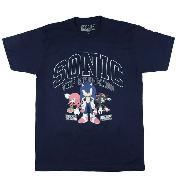 Sonic The Hedgehog Shirt Men's Knuckles Shadow Distressed Vintage Short Sleeve Tee