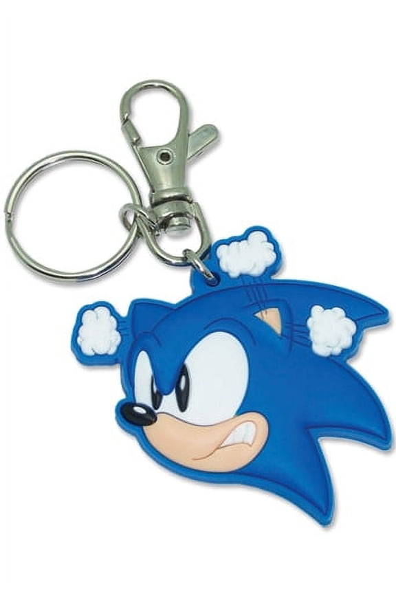 Key Chain - Sonic The Hedgehog - New Angry Head PVC Anime ge4764