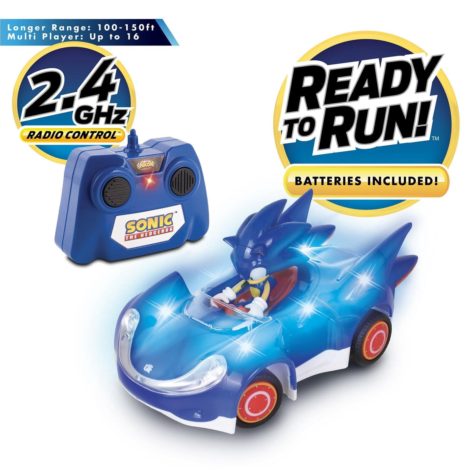 NKOK, Sonic The Hedgehog Sonic R/C Vehicle, Glow, 2.4GHz - Walmart.com