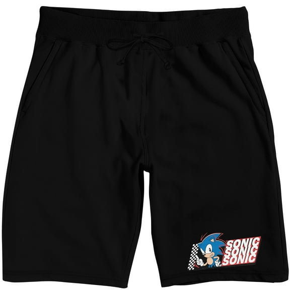 Sonic The Hedgehog Sonic Repeat Name Text Adult Black Sleep Pajama Shorts
-XS