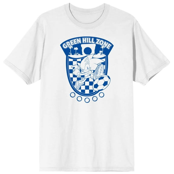 Sonic The Hedgehog Sonic Soccer Badge Men's White T-shirt-Medium