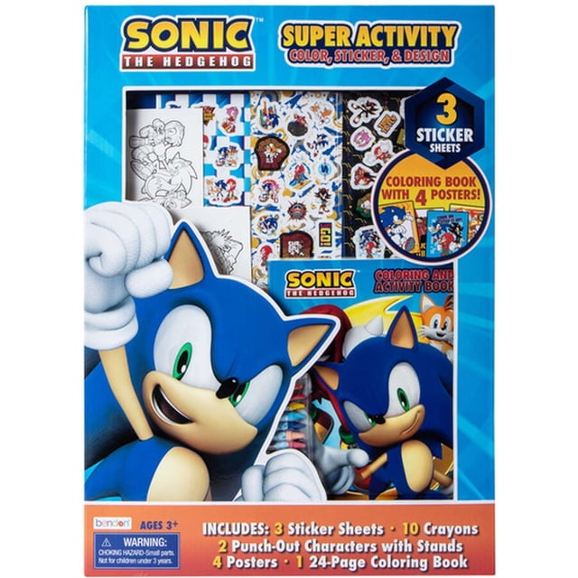 Sonic The Hedgehog Super Activity Solor, Sticker & Design - Walmart ...