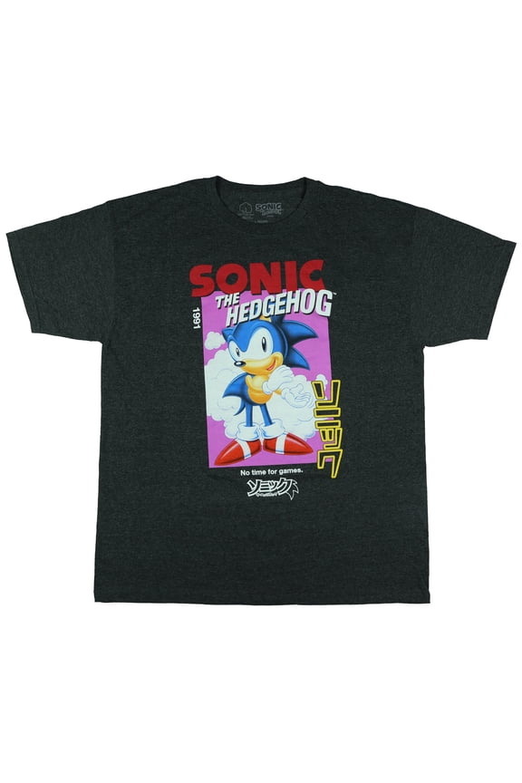 Sonic The Hedgehog T-Shirt Men's No Time For Games Adult Graphic Print Tee