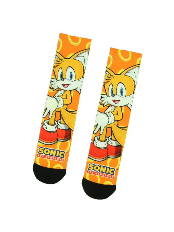 Tails Character And Gold Rings Sublimation Crew Socks