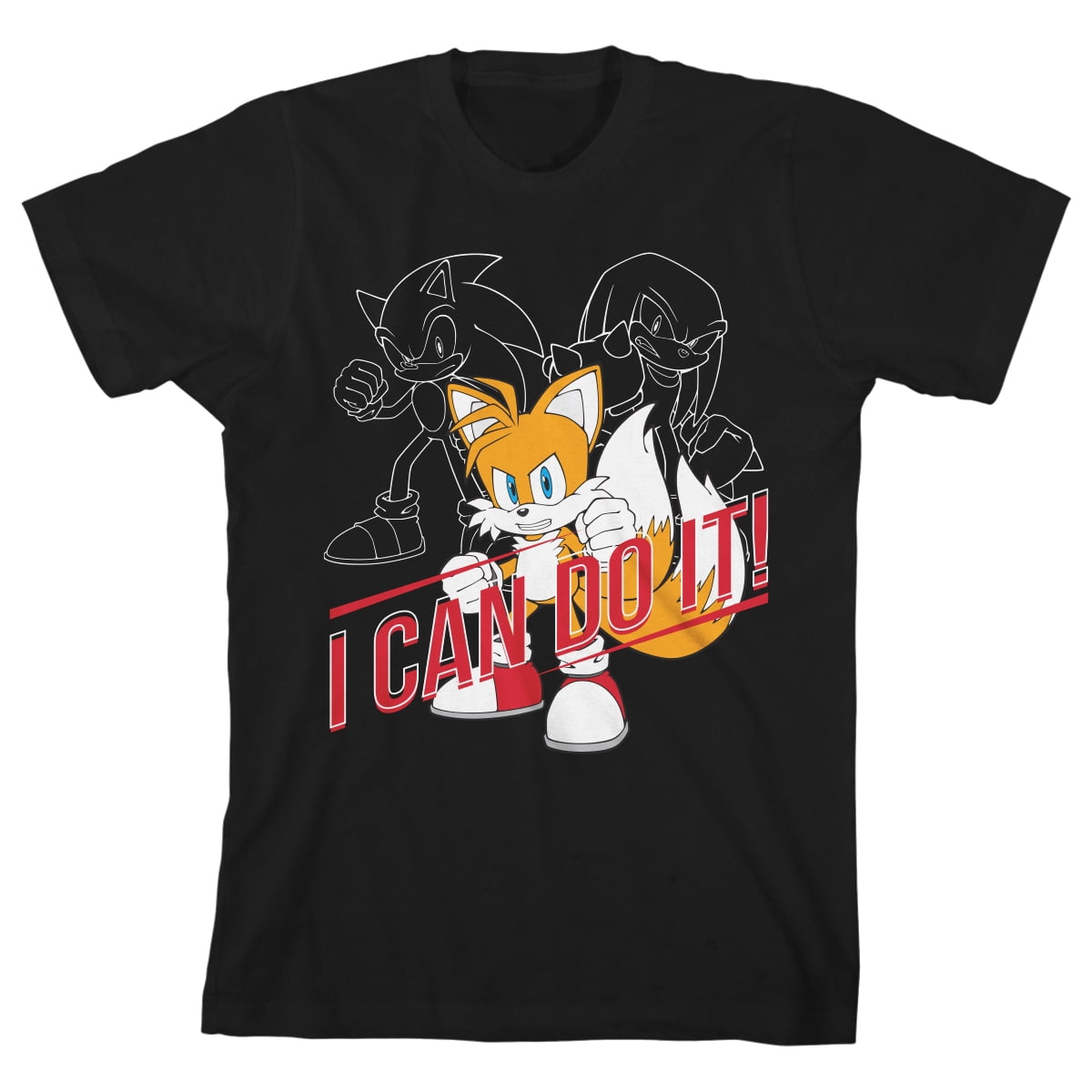Sonic The Hedgehog Tails I Can Do It Boy's Black T-shirt-XL - Walmart.com