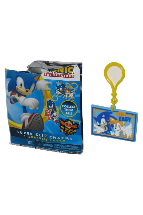 Sonic The Hedgehog & Tails Too Easy Rubber Charm Keychain - (Forever Clever Super Clip)
