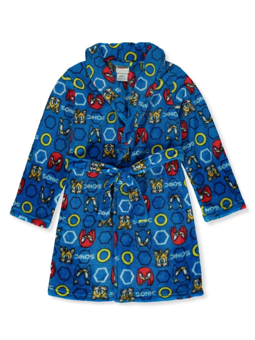 Tails Bath Rope Sonic The Hedgehog, Tails and Knuckles Blue Fleece Boy's Bathrobe, Robe ...