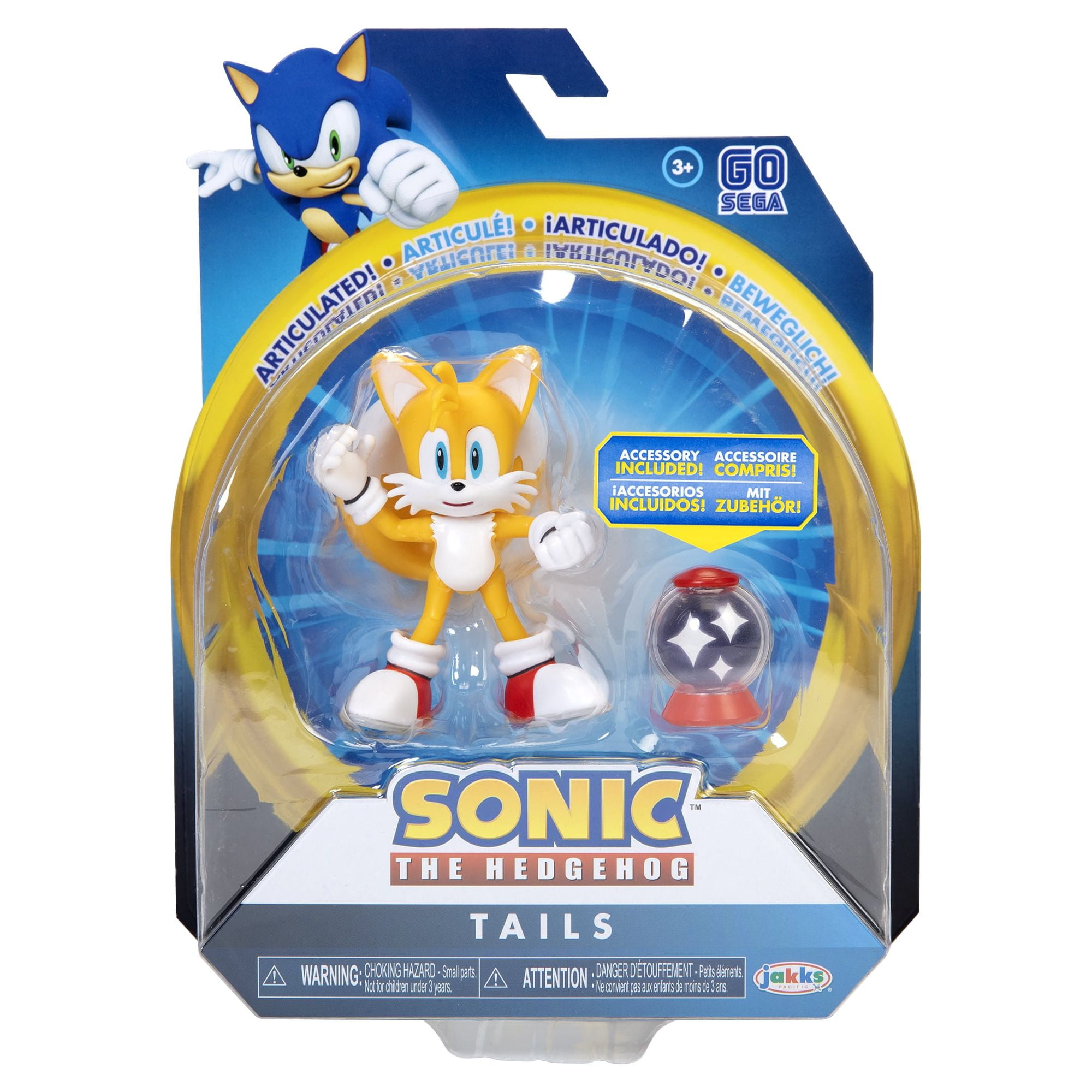 Sonic The Hedgehog - Tails with Invincible Item Box - 4 Inch Action Figure  