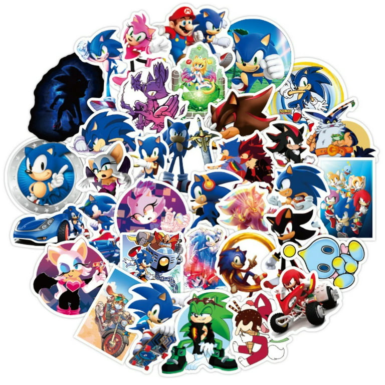 Sonic The Hedgehog Themed Set of 50 Assorted Stickers Decal Set