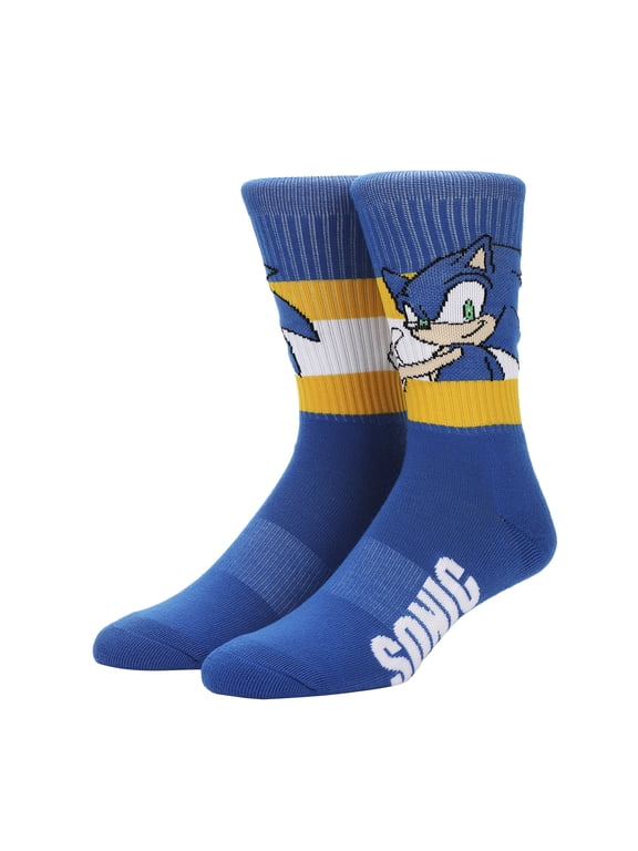 Sonic The Hedgehog Thumbs Up Men's Royal Blue Casual Crew Socks