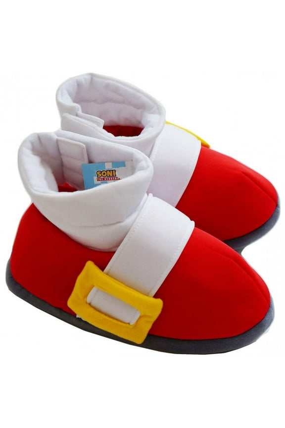 Unisex Bootie Slipper, Closed Toe Red & White, 3-9 M/5-11 W